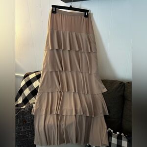 Tan ruffle skirt